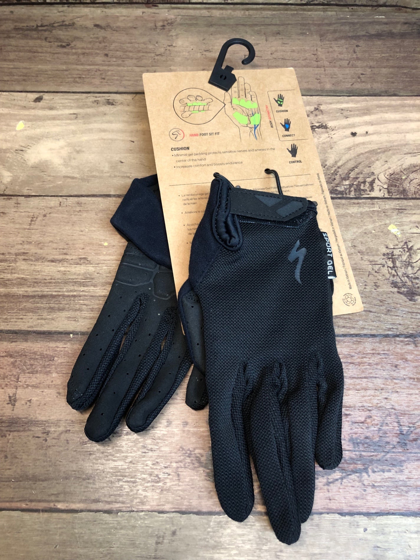 II966 スペシャライズド SPECIALIZED BG SPORT GEL GLOVE 長指 グローブ レディース 黒 S