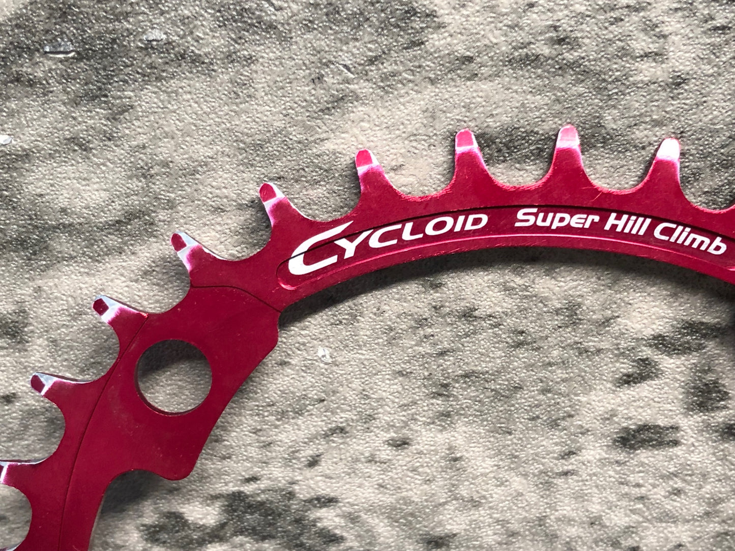 IY816 スギノ SUGINO サイクロイド CYCLOID Super Hill Climb CY4-SHC-32T インナー 楕円 チェーンリング 赤 32T