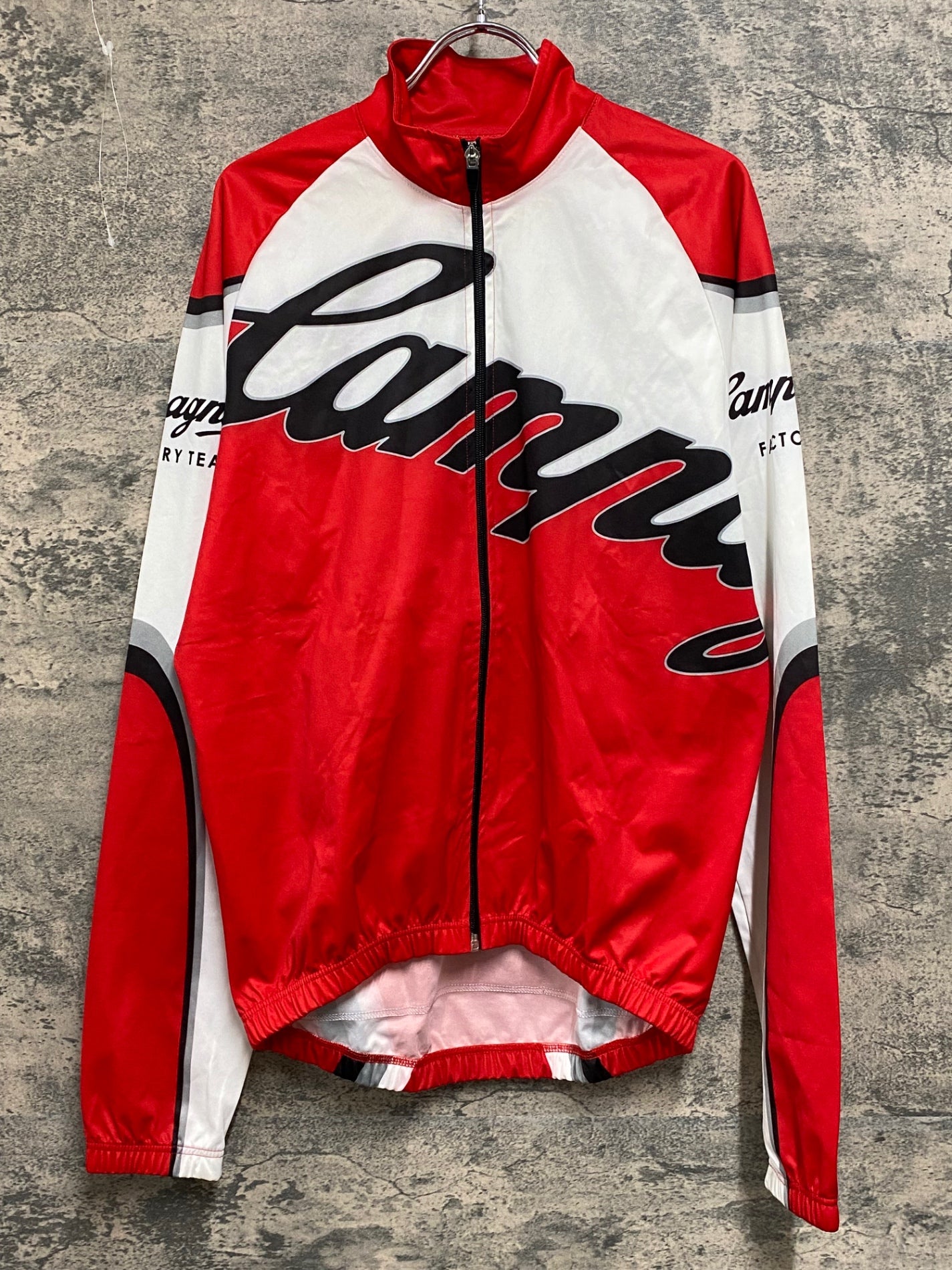 JB219 カンパニョーロ CAMPAGNOLO 長袖 サイクルジャケット 白 赤 L