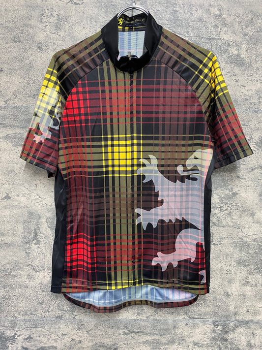 JB509 カペルミュール KAPELMUUR 半袖 サイクルジャージ 黒 黄 チェック柄 XL