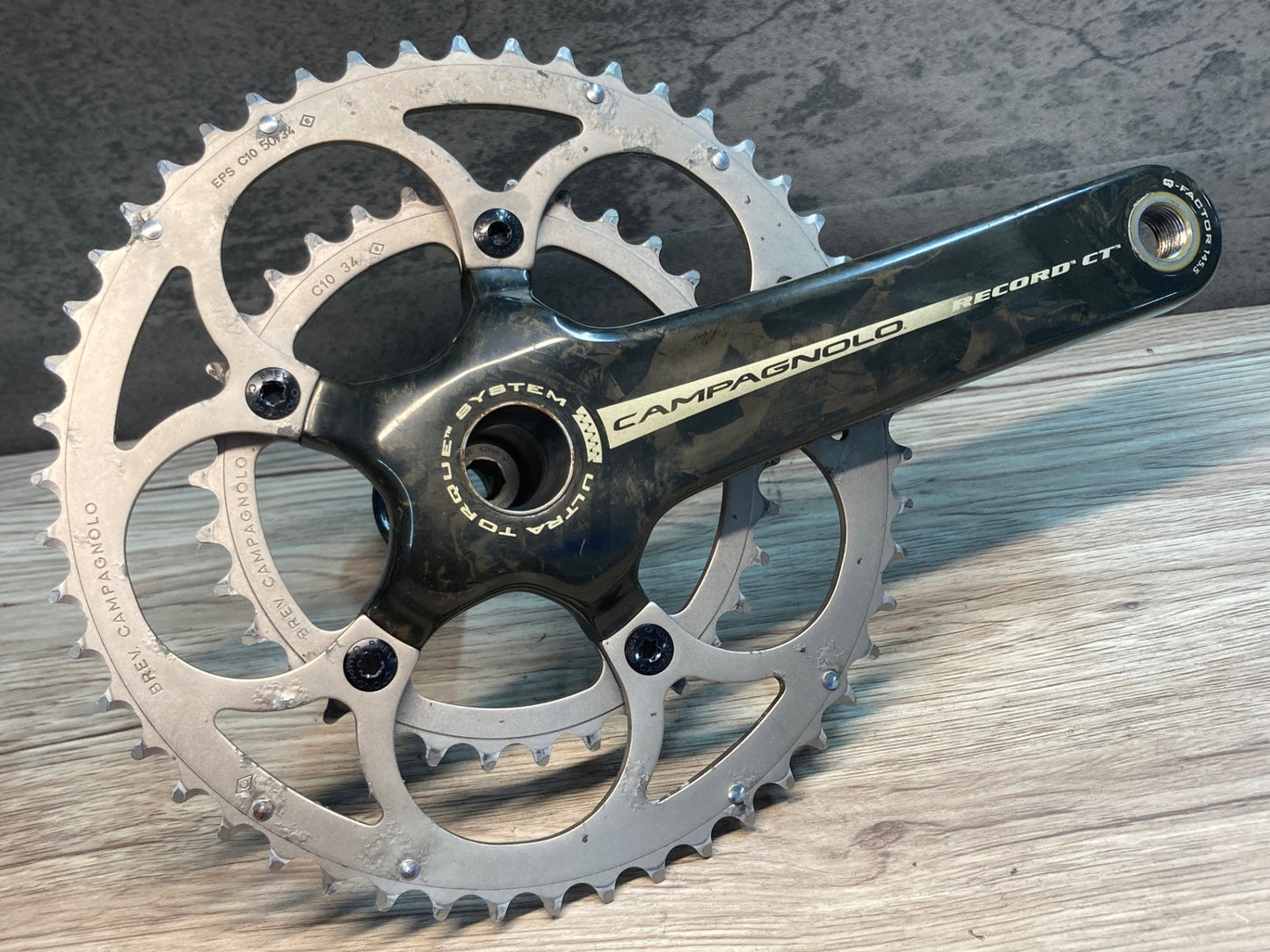 IS654 カンパニョーロ Campagnolo レコード コンパクト Record CT カーボン クランクセット ウルトラトルク 50/34T 170mm PCD110 BB付属