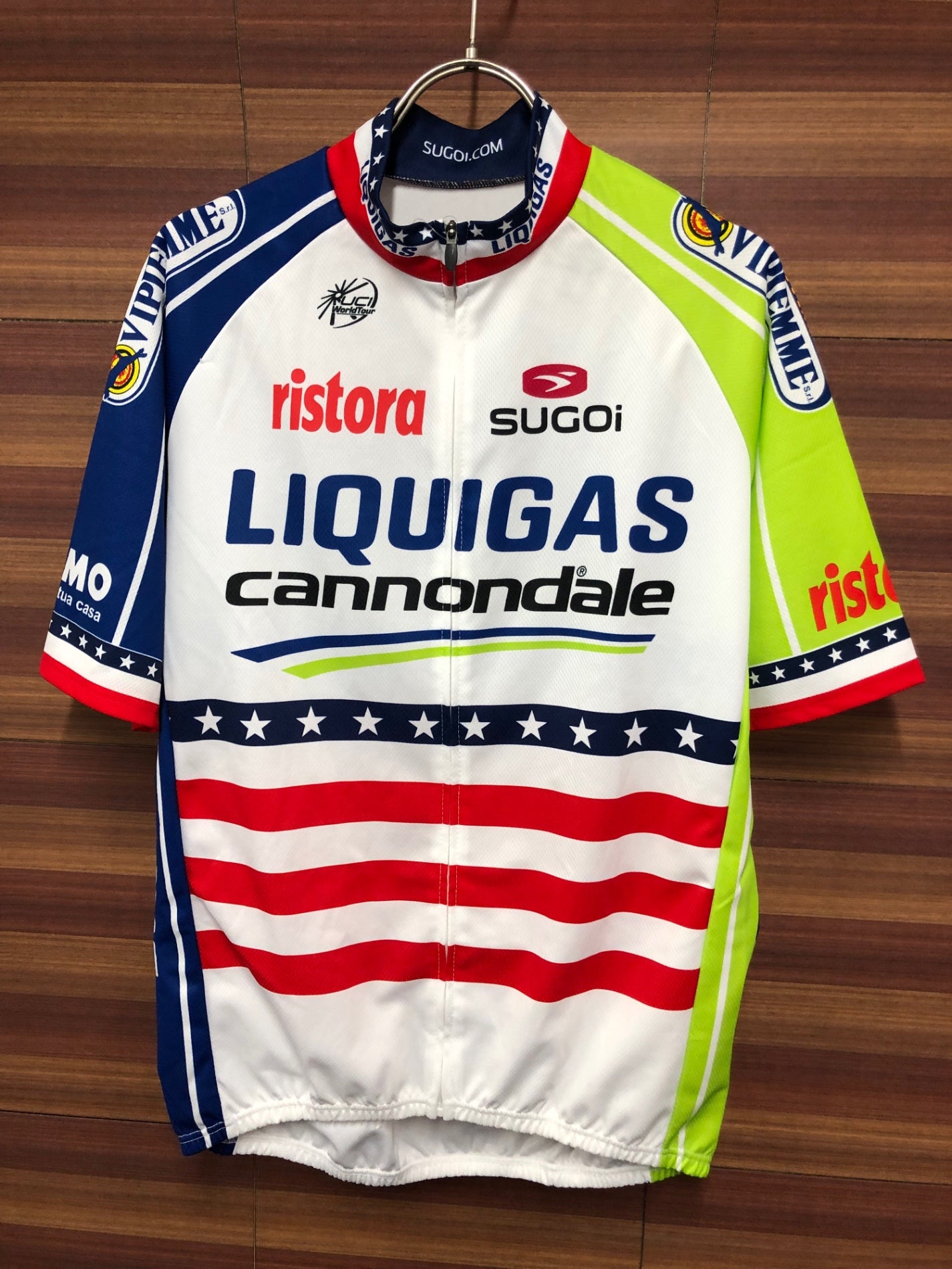 IP656 スゴイ SUGOI LIQUIGAS 半袖 サイクルジャージ 星条旗カラー Lサイズ
