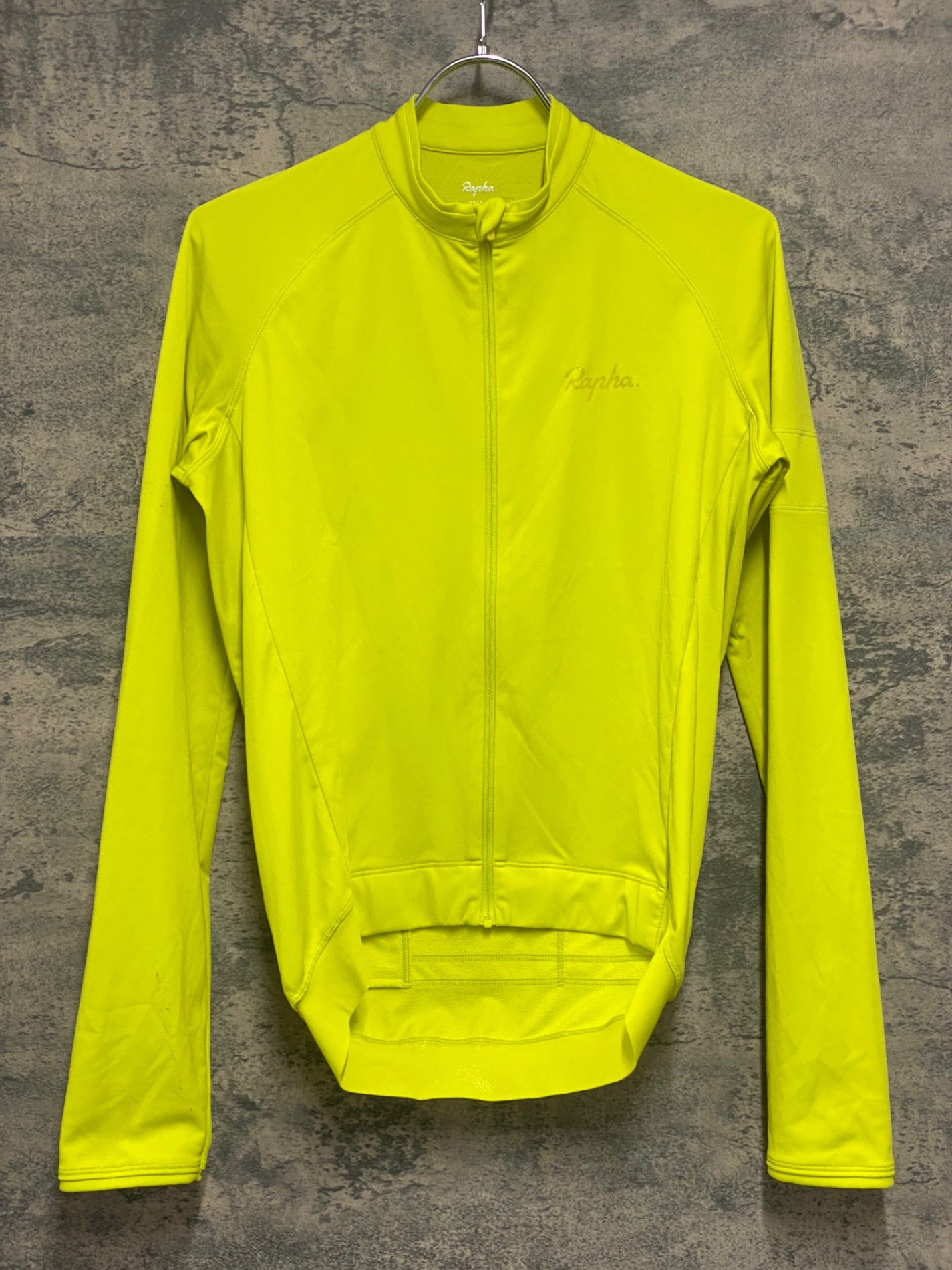 IV512 ラファ Rapha MEN'S LONG SLEEVE CORE JERSEY 長袖 サイクルジャージ 黄 S 裏起毛 ※汚れ