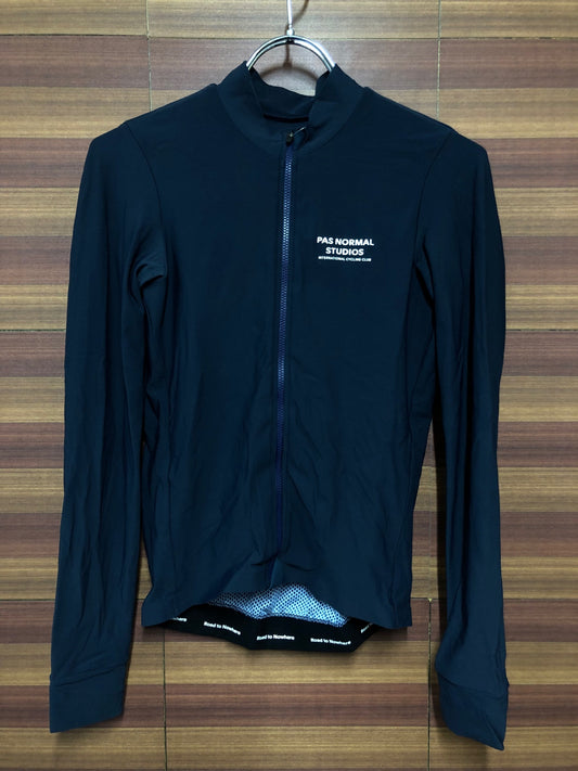 IM204 パスノーマルスタジオ PAS NORMAL STUDIOS 長袖 サイクルジャージ 紺 S 裏起毛