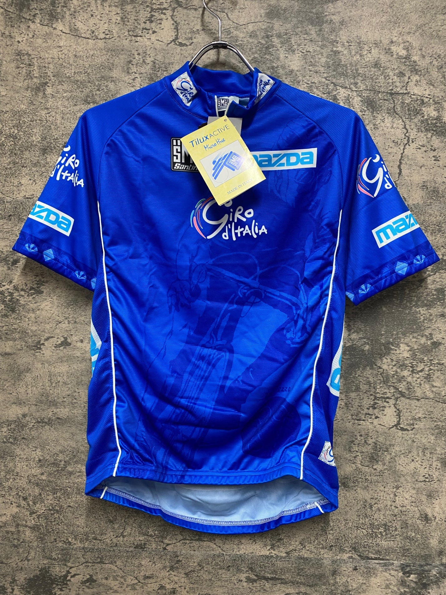 JD293 サンティーニ Santini 半袖 サイクルジャージ 青 XL ハーフジップ Giro d'Italia 未使用