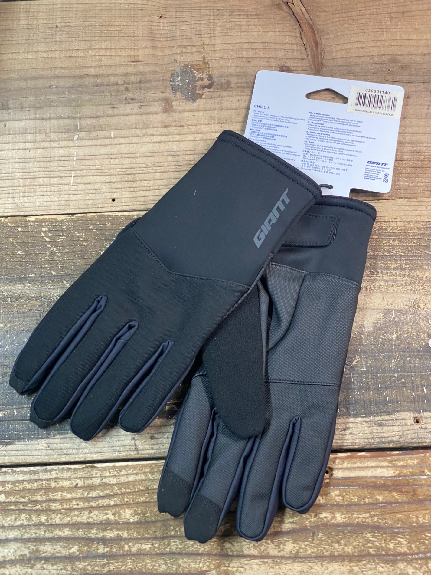 IV934 ジャイアント GIANT CHILL X グローブ 黒 XL 裏起毛