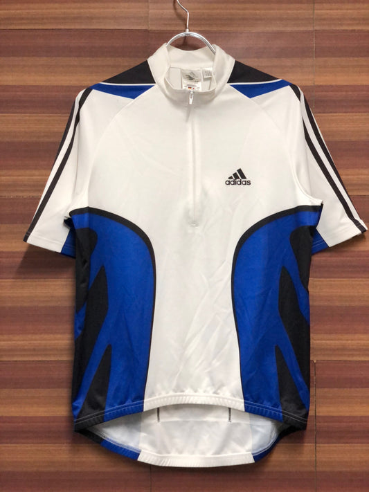 IM728 アディダス adidas 半袖サイクルジャージ M　白青黒