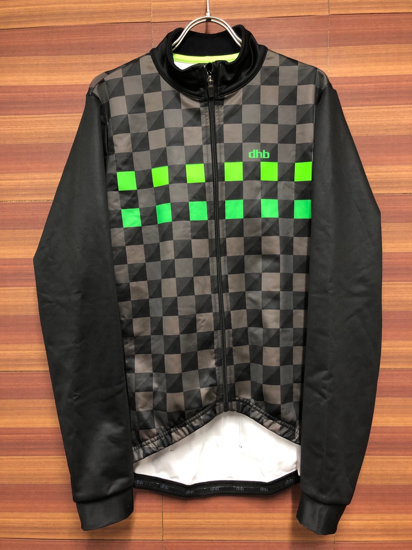 IM512 dhb 長袖 サイクルジャージ 緑 黒 L 裏起毛