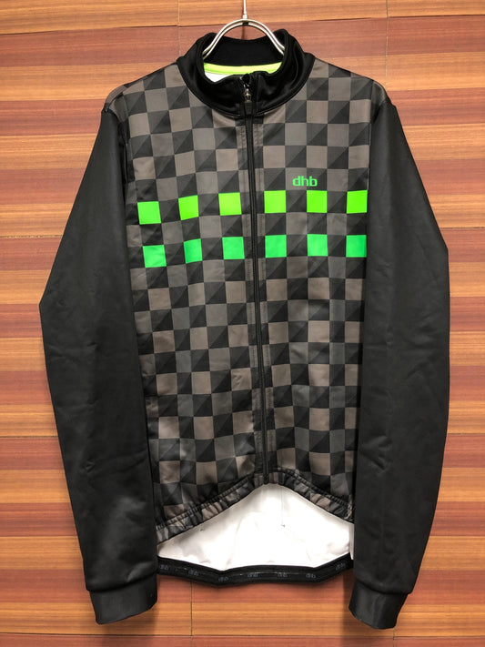 IM512 dhb 長袖 サイクルジャージ 緑 黒 L 裏起毛