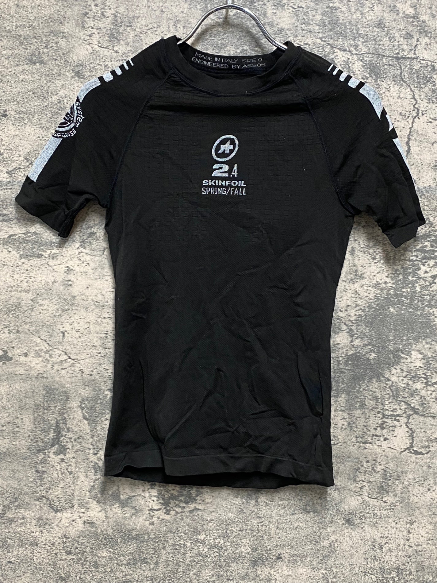 JB291 アソス assos SKINFOIL 2.4 半袖 ベースレイヤー 黒 SIZE0 SPRING/FALL