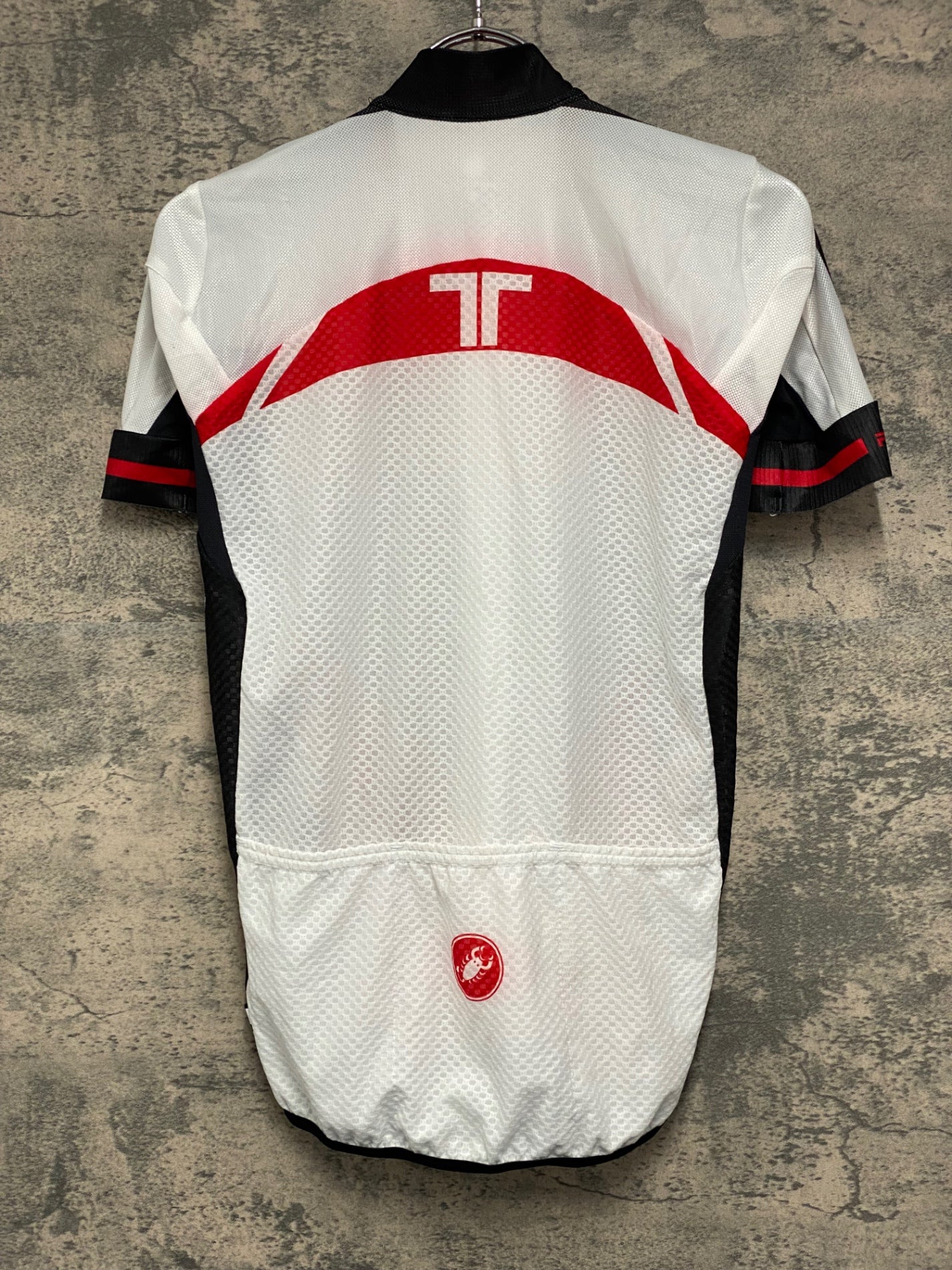 IZ474 カステリ CASTELLI 半袖 サイクルジャージ 白 黒 S