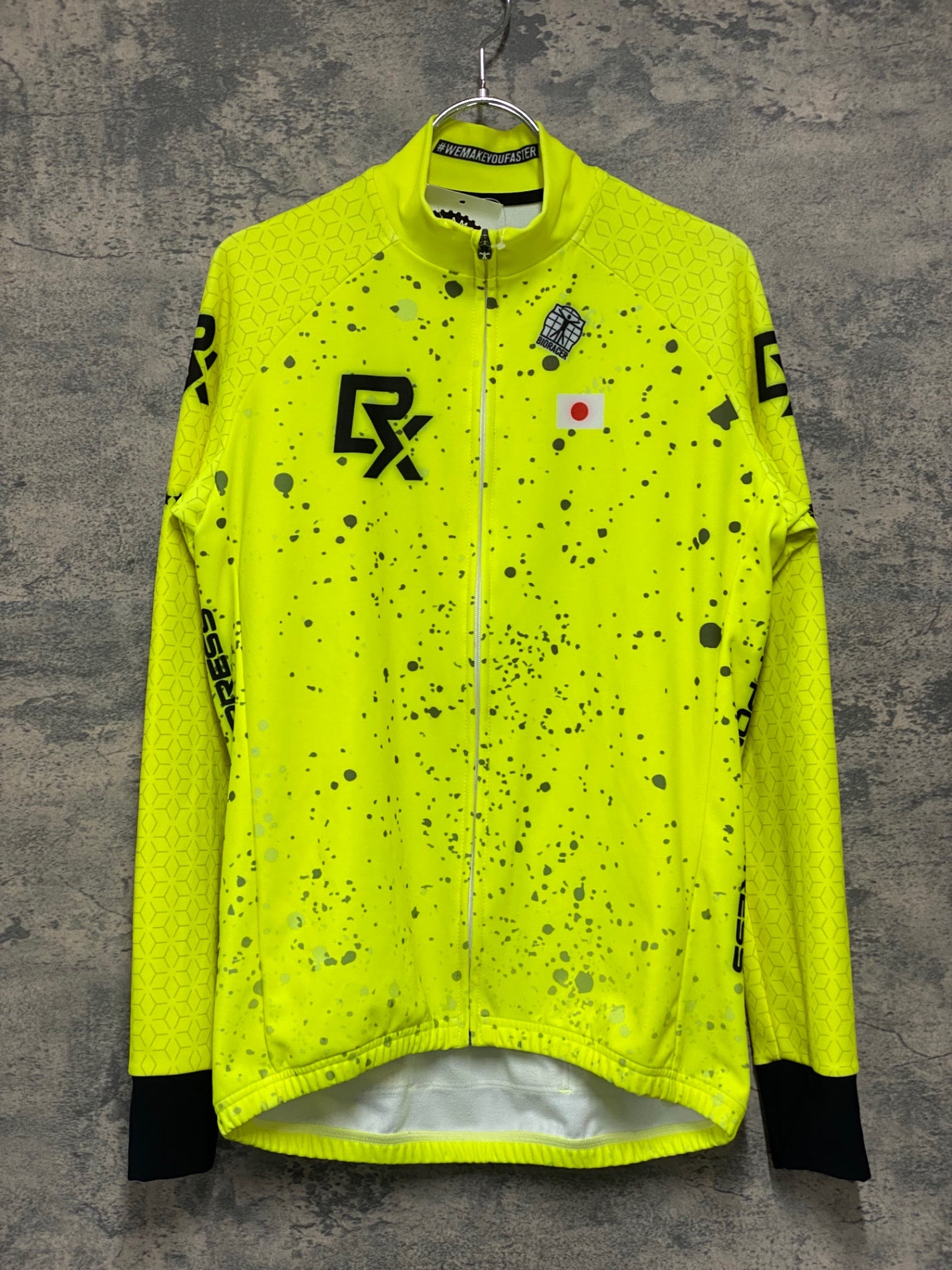 JC676 ビオレーサー BiORACER 長袖 サイクルジャージ 黄 3/M 裏起毛 RX BIKE