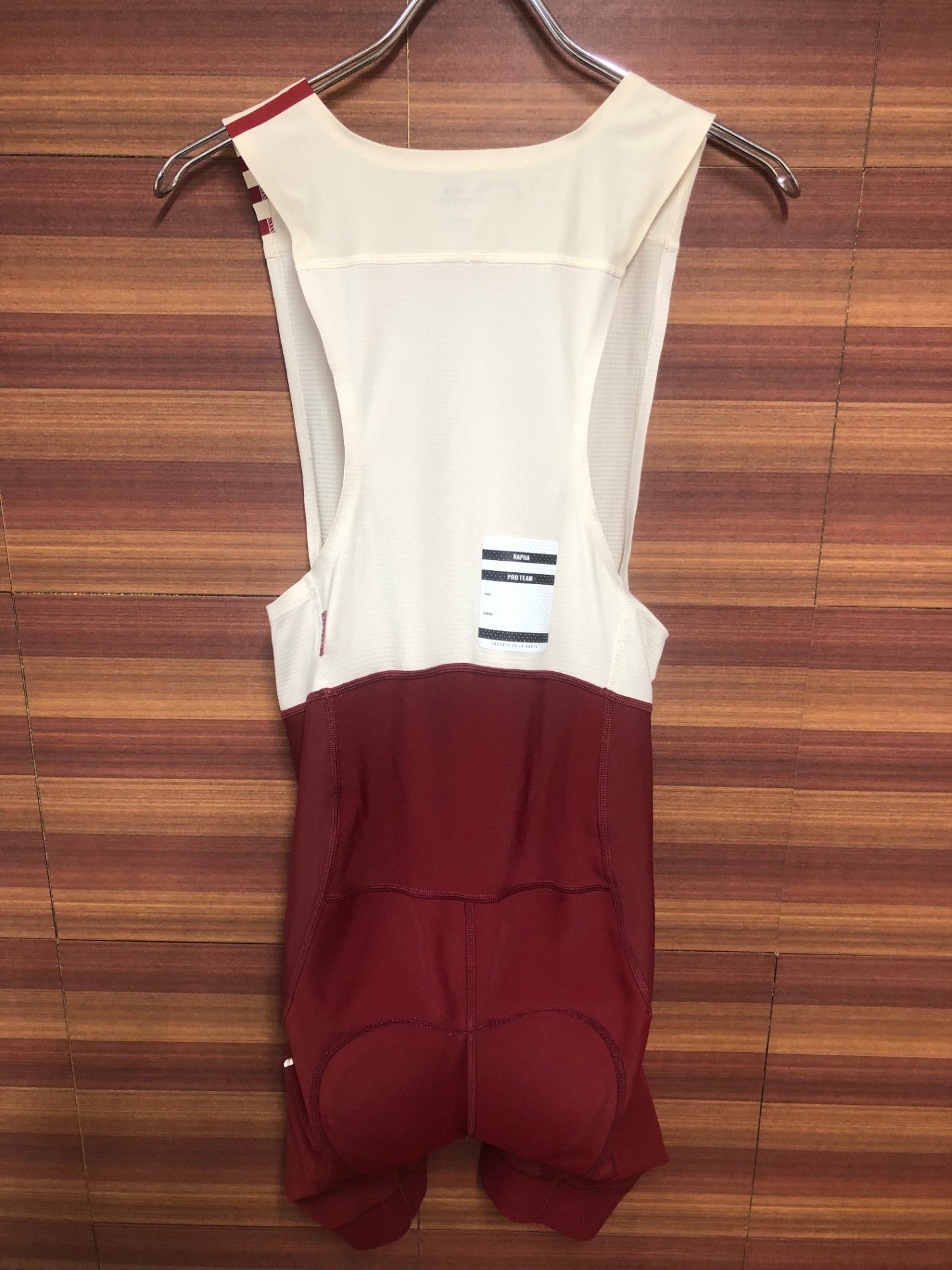 HZ304 ラファ Rapha PRO TEAM WINTER BIB SHORTS ビブショーツ バーガンディ 白 M 裏起毛