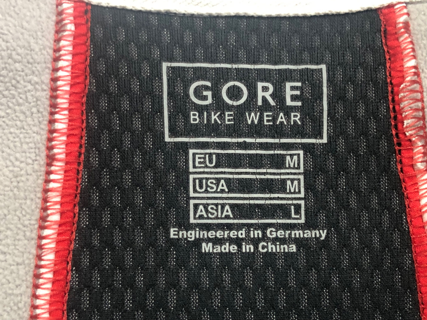 IV337 ゴアバイクウェア GORE BIKE WEAR 長袖 サイクルジャケット 白 赤 L 裏起毛