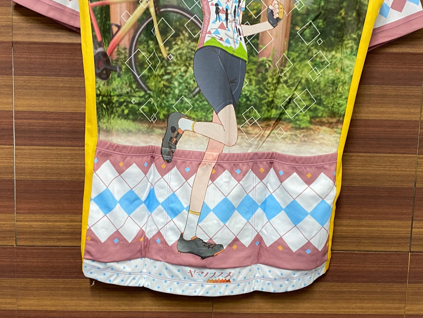 IS012 GSR GEAR 半袖 サイクルジャージ 白 黄 L ヤマノススメ 倉上ひなたVer.