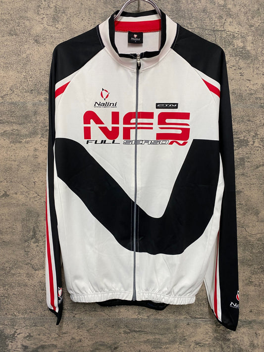 JB218 ナリーニ Nalini 長袖 サイクルジャージ 白 赤 L ※シミ