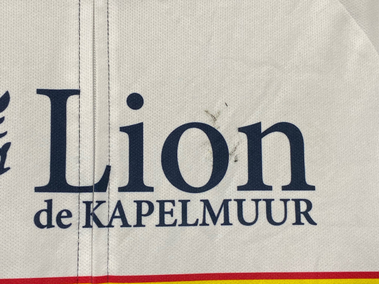 JA838 リオンドカペルミュール Lion de KAPELMUUR 半袖 サイクルジャージ 白 L ※穴あき、汚れのためジャンク