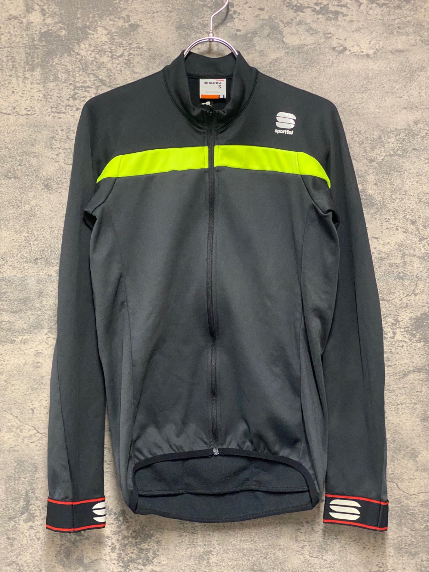 JC090 スポーツフル sportful 長袖 サイクルジャージ 黒 S 裏起毛