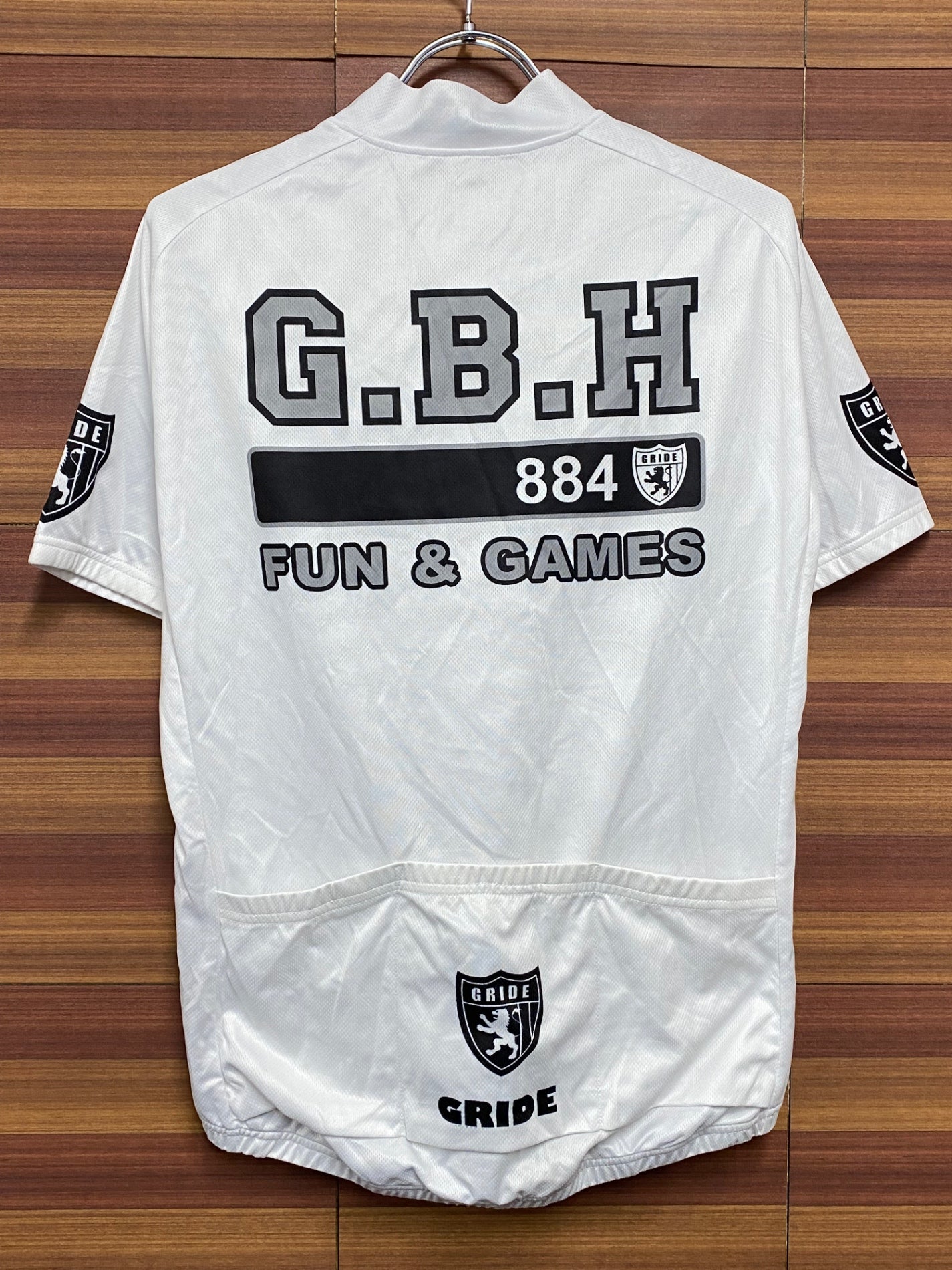 IS417 グライド GRIDE 半袖サイクルジャージ L 白黒