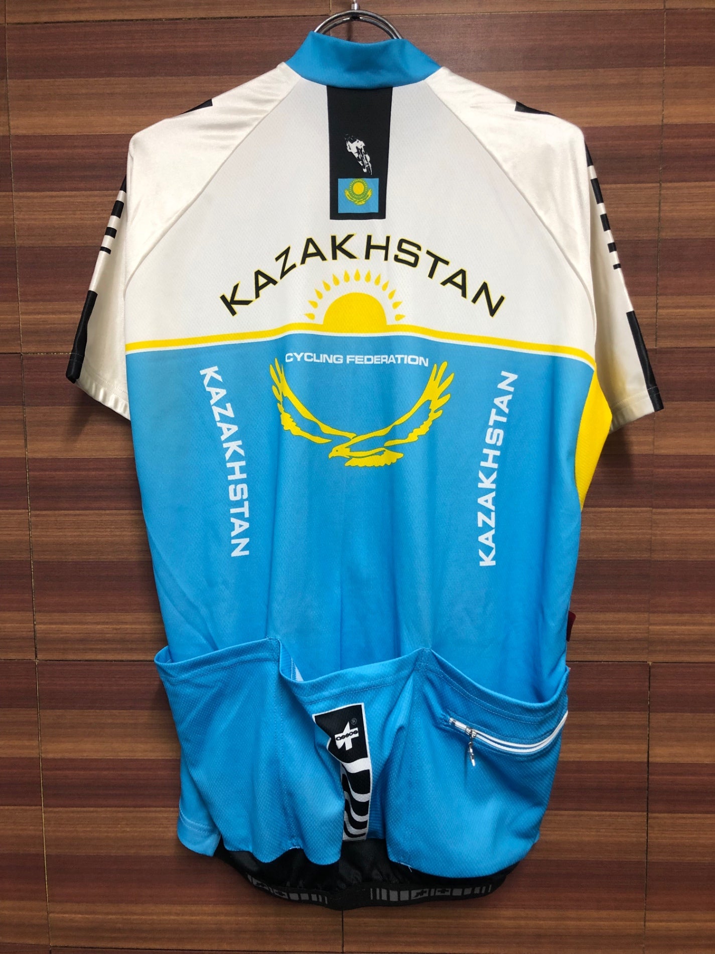 II213 アソス assos Kazakhstan Federation Jersey 半袖 サイクルジャージ 白青