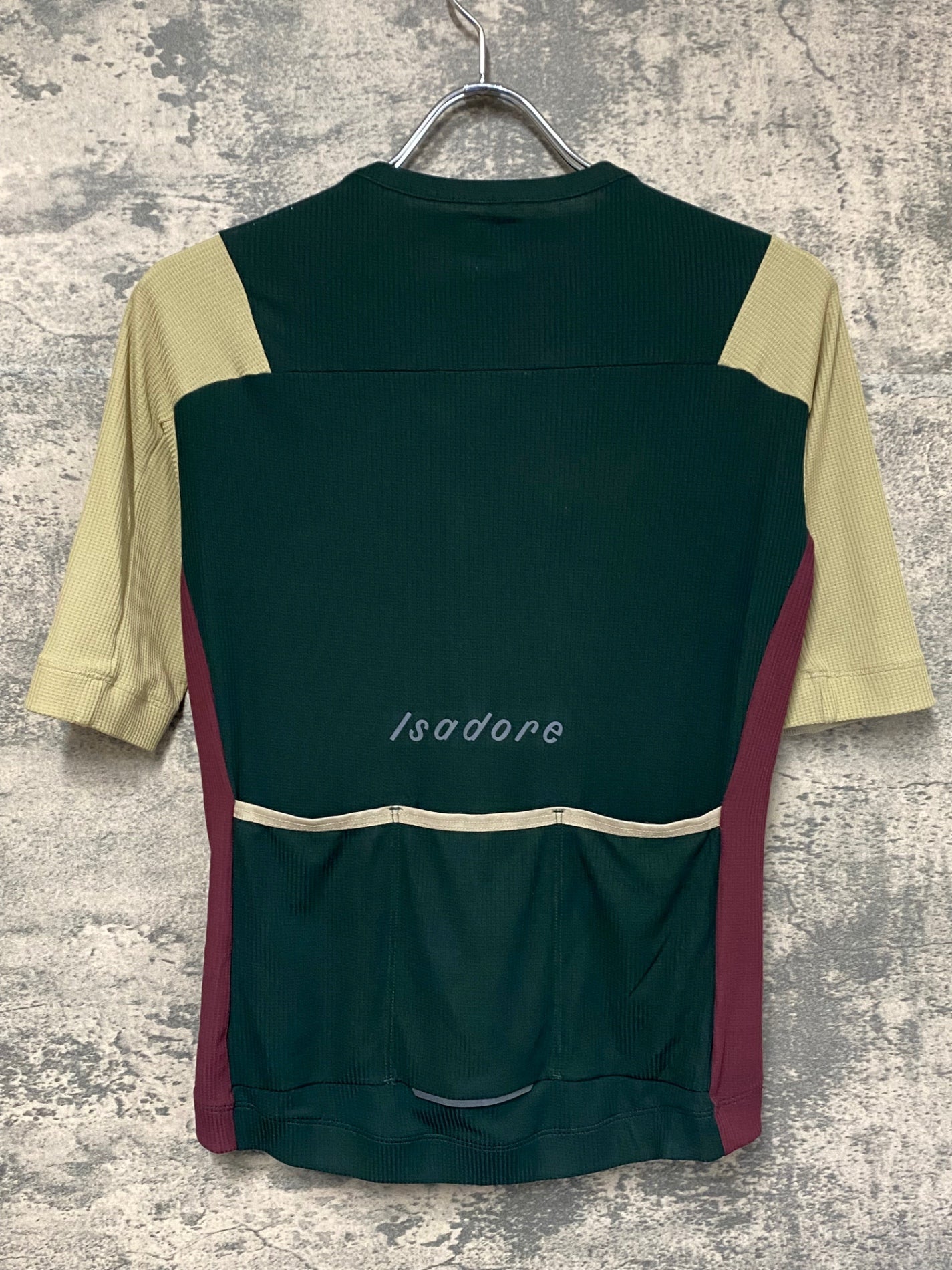 IZ142 イザドア Isadore 半袖 サイクルジャージ カーキ バーガンディ S