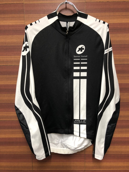 IH773 アソス assos ミレ LS.MILLE 長袖 サイクルジャージ 白 黒 S