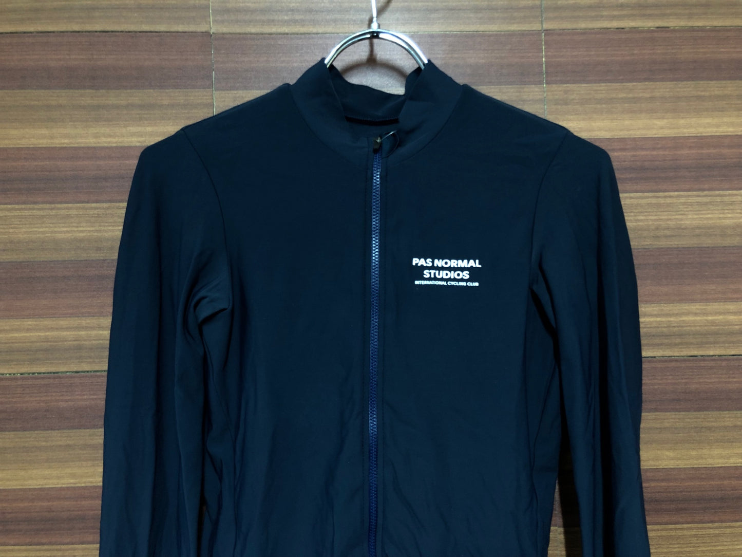 IM204 パスノーマルスタジオ PAS NORMAL STUDIOS 長袖 サイクルジャージ 紺 S 裏起毛