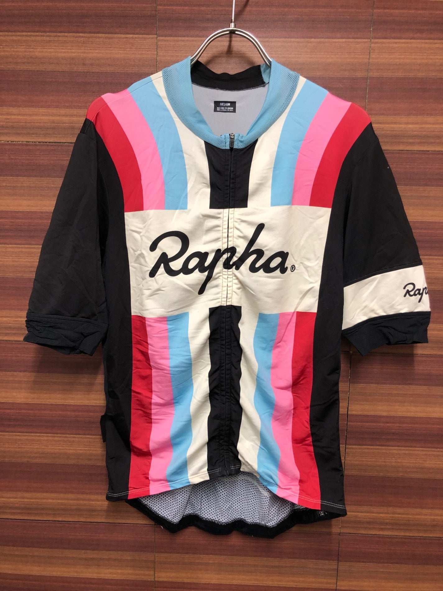 IM221 ラファ Rapha PRO TEAM JERSEY 半袖 サイクルジャージ 白 黒 総柄 M
