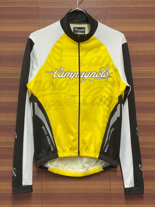 IH559 カンパニョーロ CAMPAGNOLO 裏起毛 長袖 サイクルジャージ 黄 S