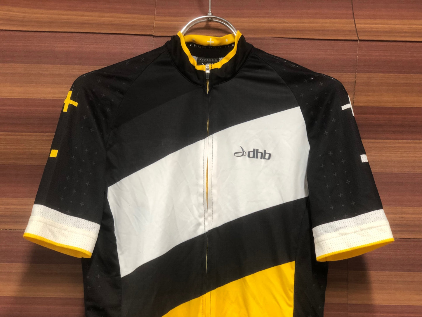 IO739 dhb 半袖 サイクルジャージ 黒 黄 XS