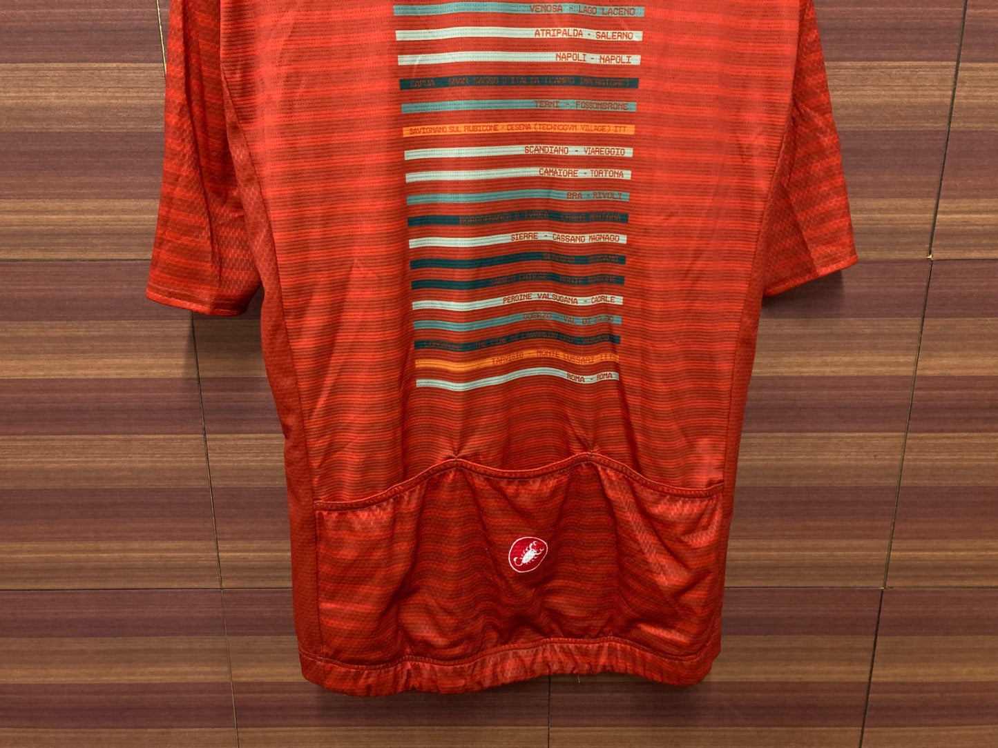 IU814 カステリ CASTELLI 半袖 サイクルジャージ 赤 M Giro d'Italia