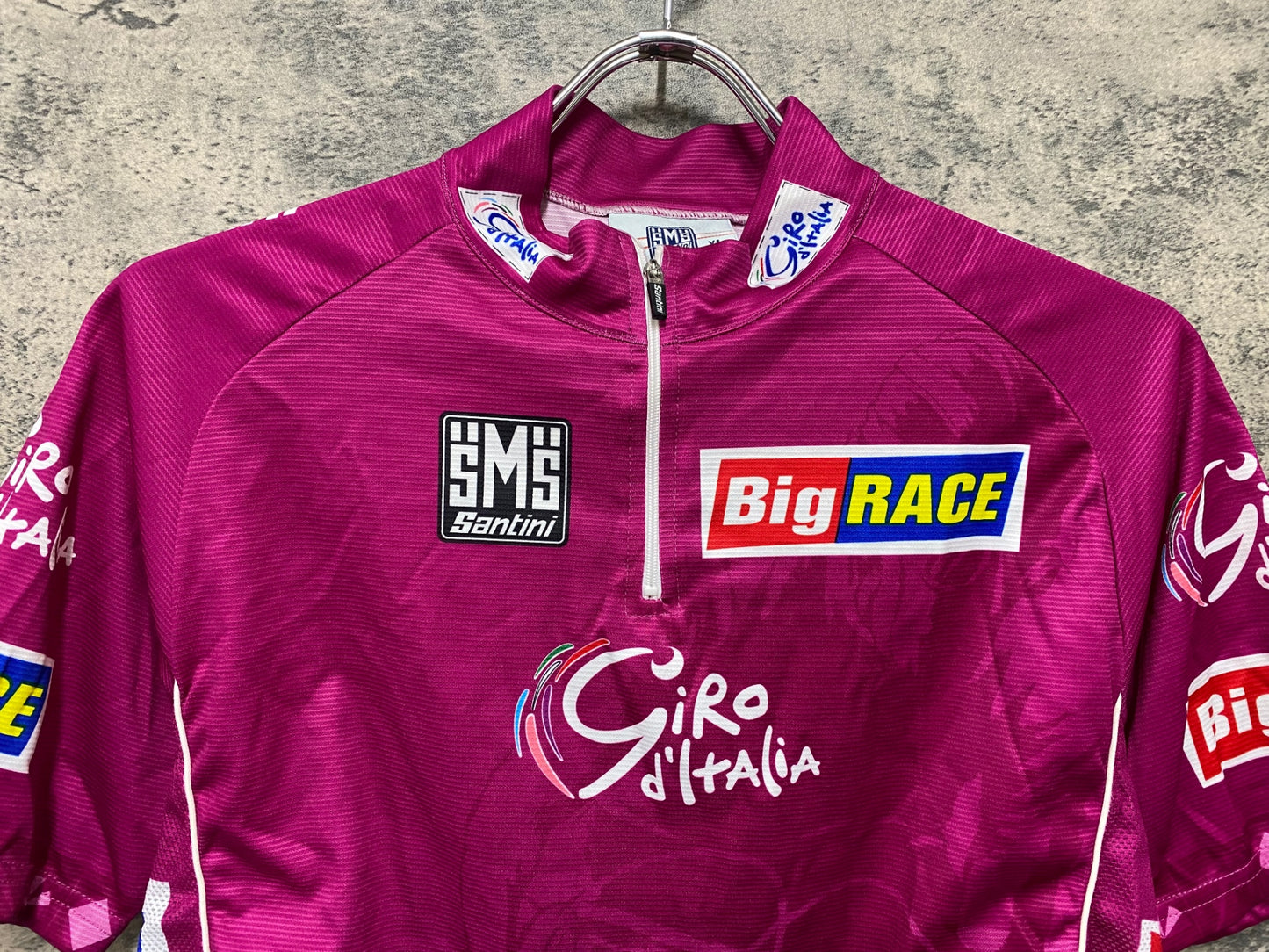JD291 サンティーニ Santini 半袖 サイクルジャージ ピンク XL ハーフジップ Giro d'Italia