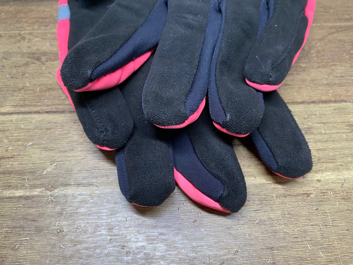 JB096 ラファ Rapha BREVET REFLECTIVE GLOVES 長指 グローブ ピンク 黒 L 裏起毛
