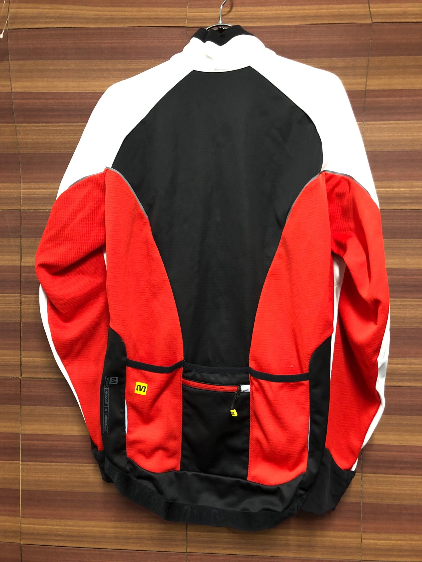 IN989 マヴィック MAVIC 裏起毛 サイクルジャケット 黒赤 L