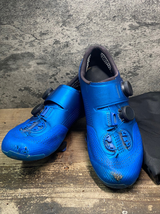 IW227 シマノ SHIMANO S-PHYRE SHRC902M B01 E ビンディングシューズ SPD-SL BOA 青 EU41 ※擦れ傷大