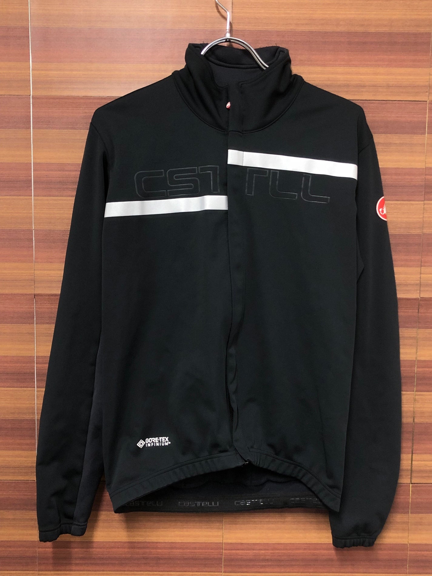 IS689 カステリ CASTELLI 長袖 サイクルジャケット 裏起毛 黒 M GORE TEX INFINIUM ※色褪せ、擦れ