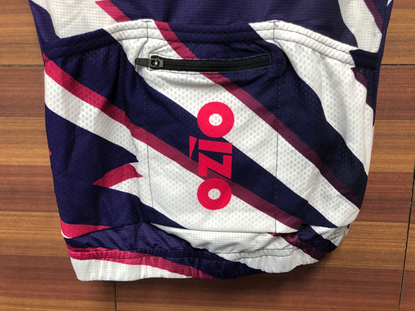 IR070 OZIO 半袖 サイクルジャージ 紫 白 レディース S