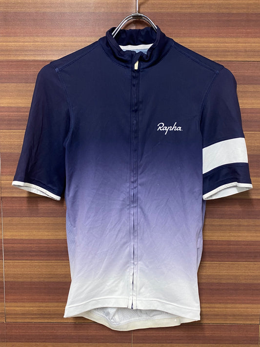IM760 ラファ Rapha SUPER LIGHTWEIGHT JERSEY 半袖 サイクルジャージ S 紺白 ほつれ毛玉あり
