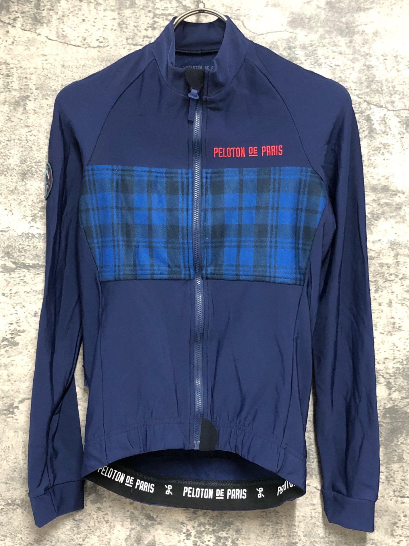 IY193 プロトンドパリ Peloton de Paris Atlas Jersey 長袖 サイクルジャージ 濃紺 XS 裏起毛