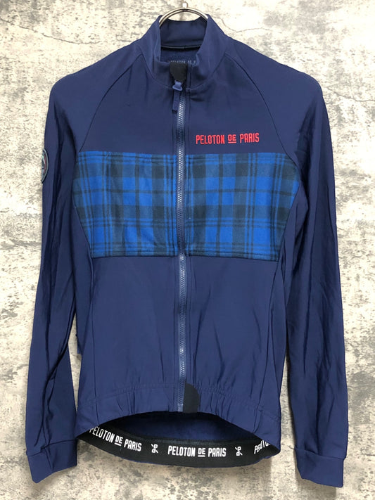 IY193 プロトンドパリ Peloton de Paris Atlas Jersey 長袖 サイクルジャージ 濃紺 XS 裏起毛