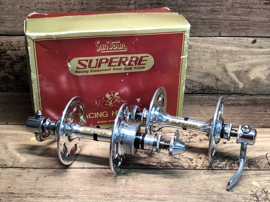 IH698 サンツアー SUNTOUR シュパーブ SUPERBE 前後ハブセット 36H 100/126mm ボスフリー 箱あり