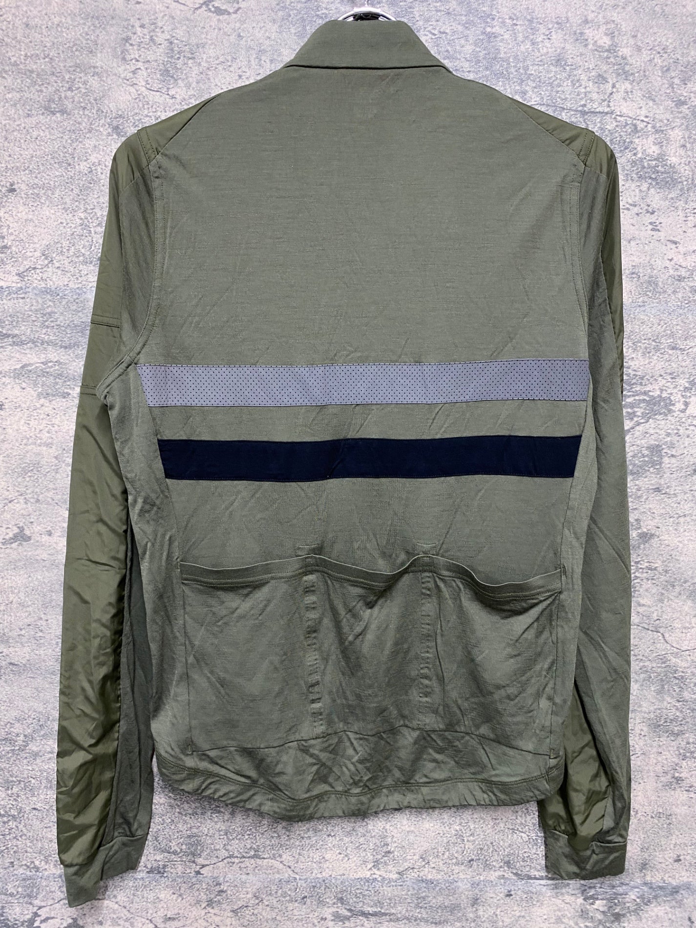 JC965 ラファ Rapha BREVET SLEEVE WINDBLOCK JERSEY 長袖 サイクルジャージ カーキ M 裏起毛