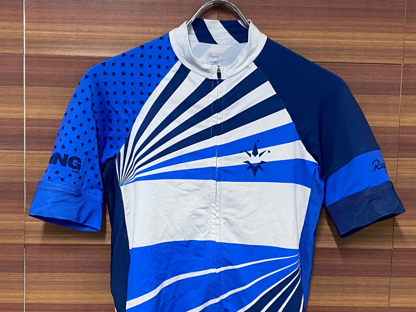 IM762 ラファ Rapha TRADE TEAM JERSEY 半袖 サイクルジャージ 青白 S