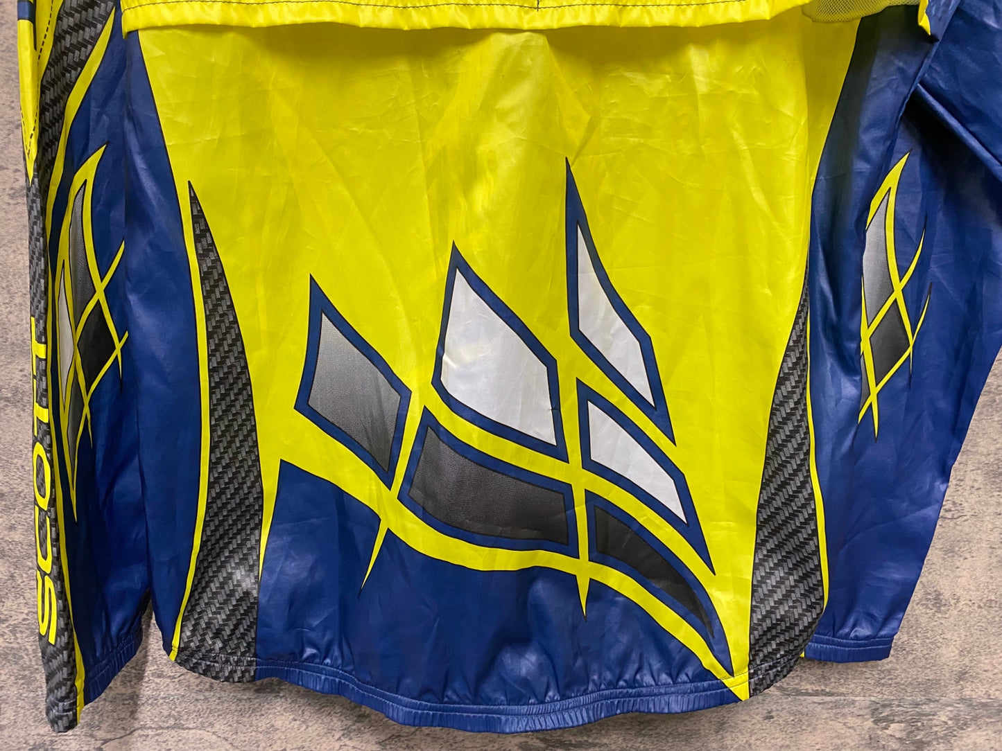 JC177 スコット SCOTT RACING 長袖 ウィンドブレーカー 黄青 サイズ不明 ビンテージ