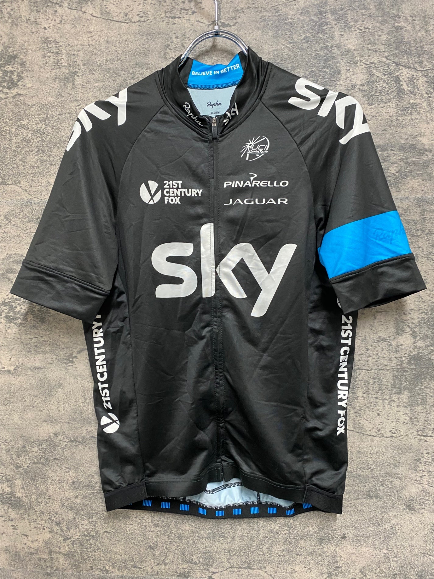 JC809 ラファ Rapha MEN'S PRO TEAM JERSEY 半袖 サイクルジャージ 黒 M TEAM sky