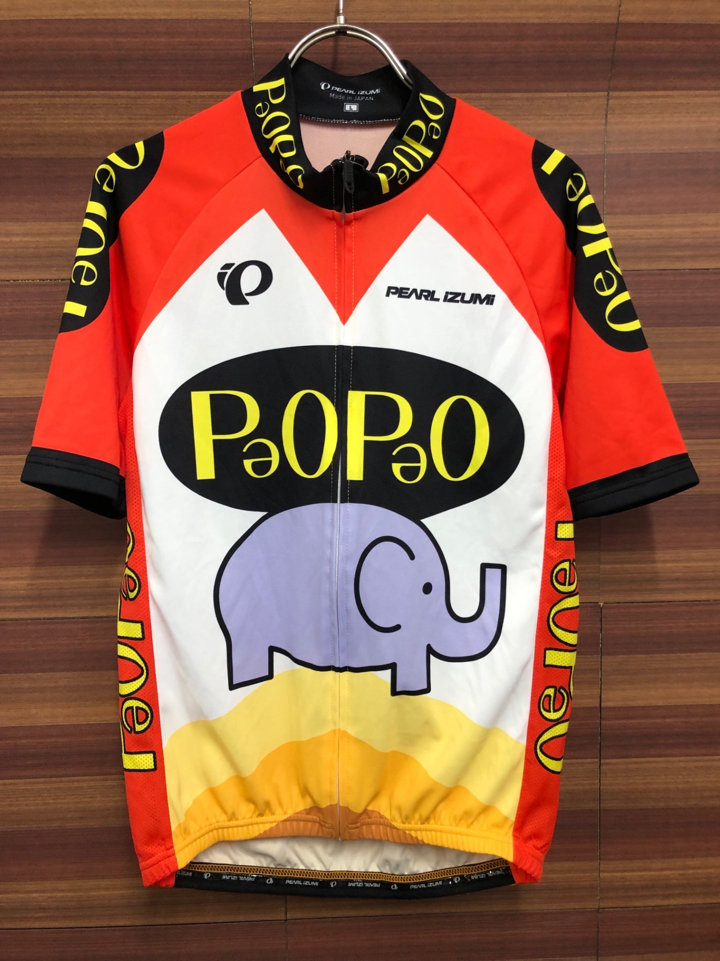 IS991 パールイズミ PEARLiZUMi 半袖 サイクルジャージ 赤 白 L PAOPAO 痛ジャージ