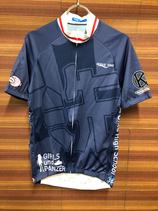 IS993 ウェイブワン WAVE ONE 半袖 サイクルジャージ 紺 L ガールズ＆パンツァー 武部沙織 痛ジャージ
