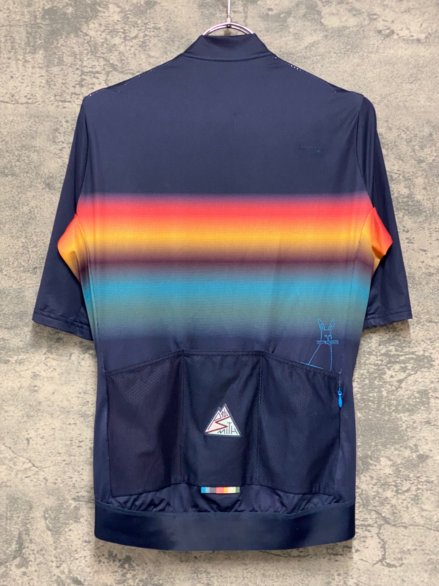 JD924 ポールスミス Paul Smith 半袖 サイクルジャージ 紺 総柄 M