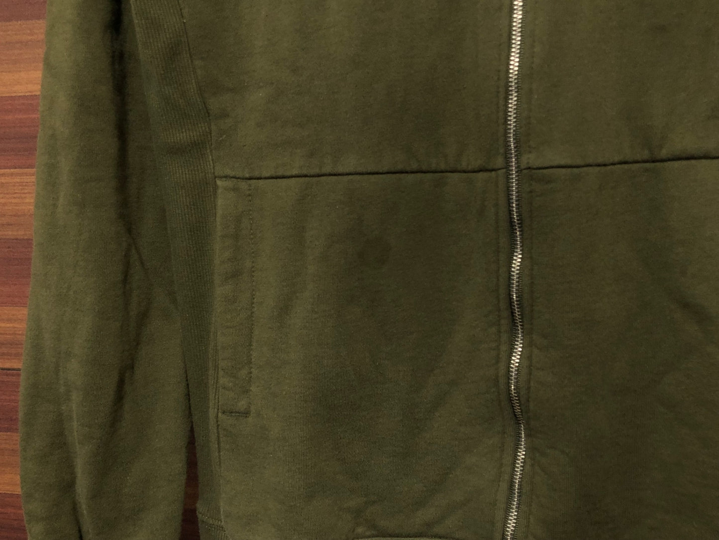 IO869 ラファ Rapha LOGO HOODIE フーディー フルジップパーカー カーキ XS 裏起毛