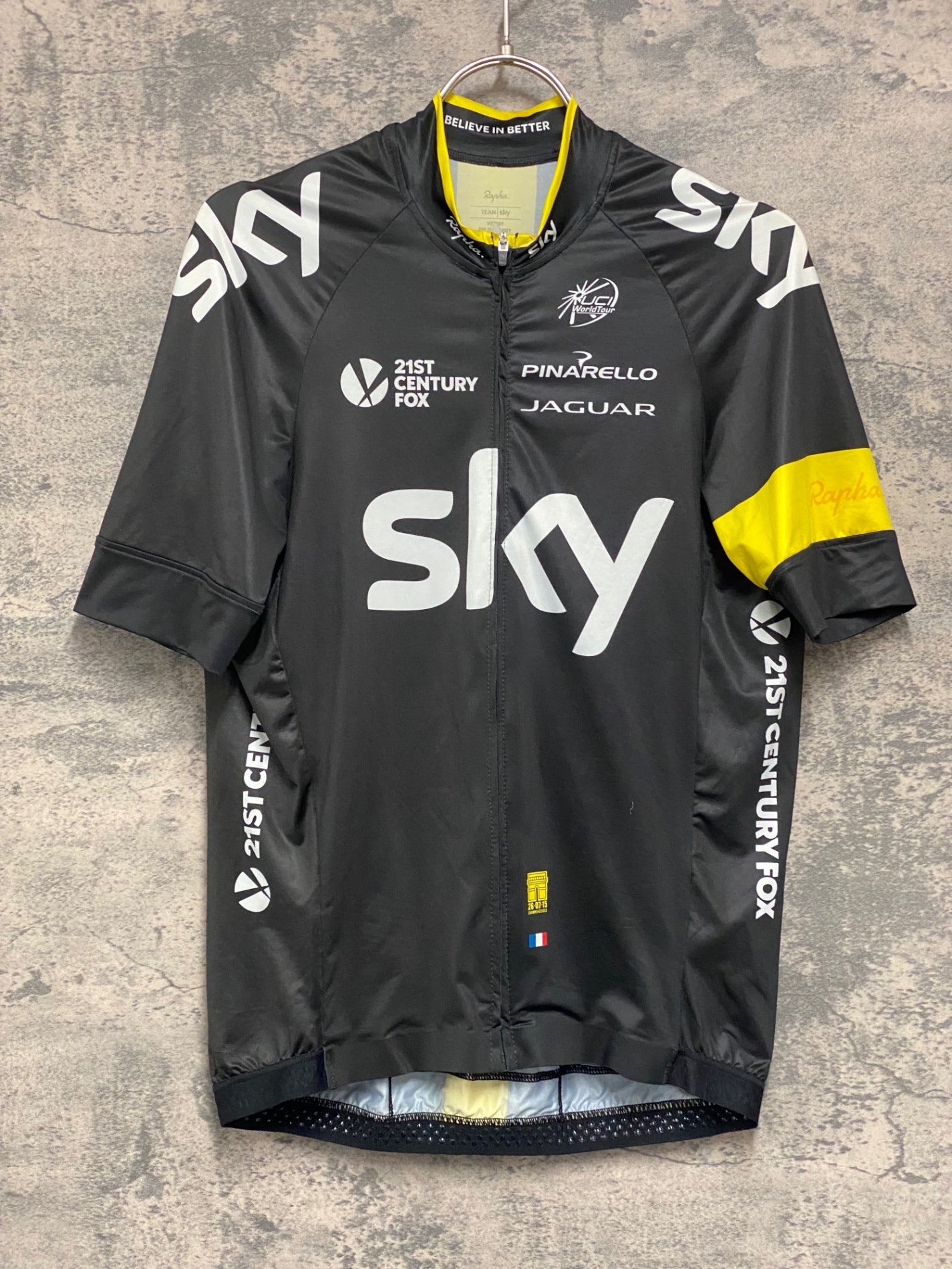 JC828 ラファ Rapha VICTORY PRO TEAM JERSEY 半袖 サイクルジャージ 黒 M TEAM sky